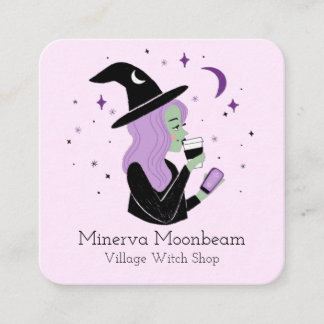Basic Witch Pastel witch shop Square Business Card
