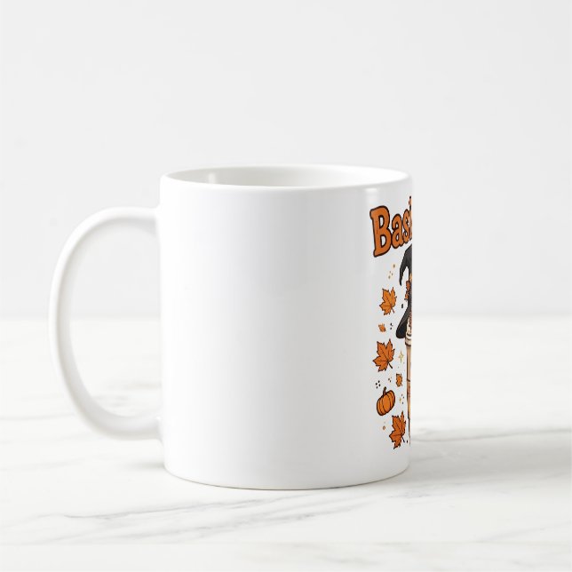 Basic Witch Pumpkin Spice Latte Halloween Coffee Mug (Left)