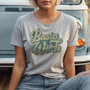 Basic Witch Retro Style Custom Fall Halloween T-Shirt