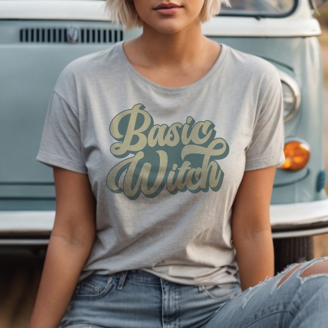 Basic Witch Retro Style Custom Fall Halloween  T-Shirt (Basic Witch Retro Style Tee)