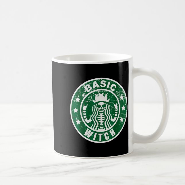 Basic Witch Shirt Women Halloween Distressed  Coffee Mug (Right)