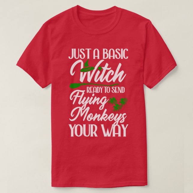 Basic Witch with Flying Monkeys T-Shirt (Design Front)
