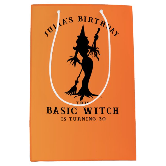 Basic Witch Women Modern Gothic Halloween Medium Gift Bag (Front)