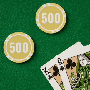 Basic Yellow White Bold Number  Poker Chips