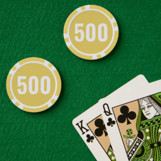 Basic Yellow White Bold Number Poker Chips