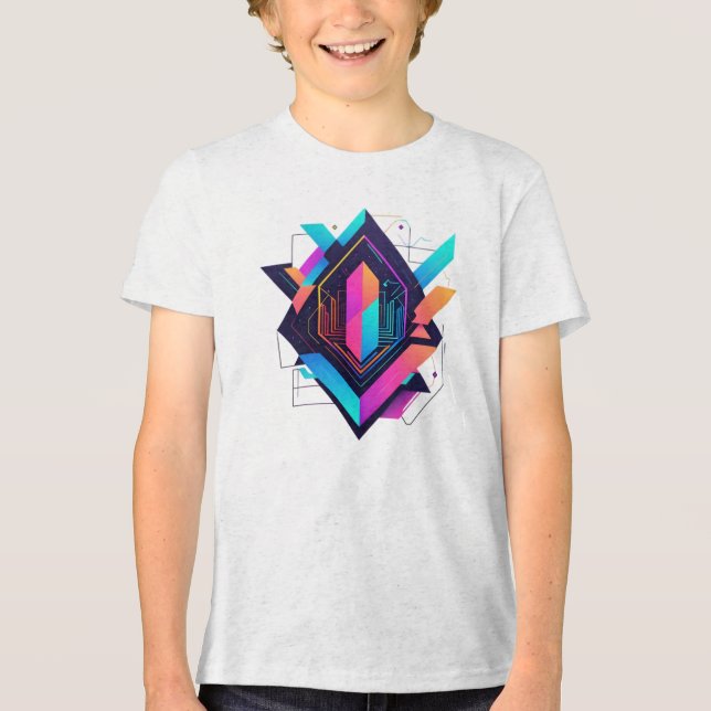 Basic Young Masc Shirt Futurist Abstract-3 (Front)