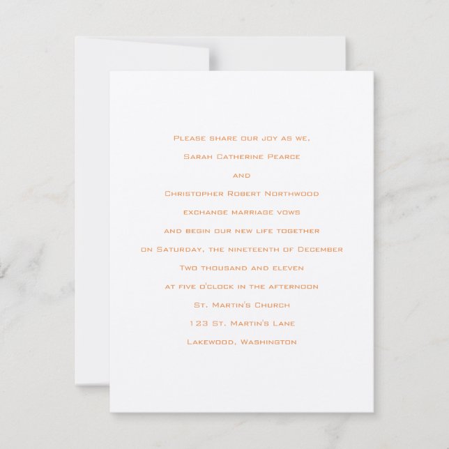 Basics :: Tenné :: Wedding Invitation (Front)