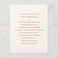 Basics ::  Venetian Red :: Wedding Invitation