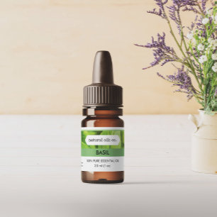Basil Essential Oils Bottle Packaging Label