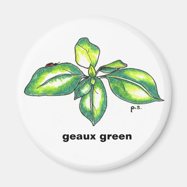Basil , geaux green magnet (Front)