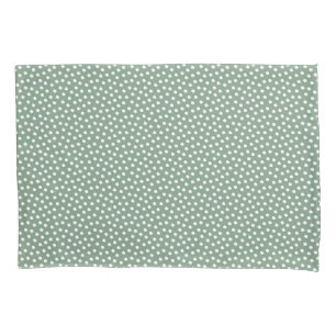 Basil Green Watercolor Dots  Pillow Case