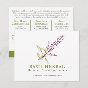 Basil herbalists medicinal products info card