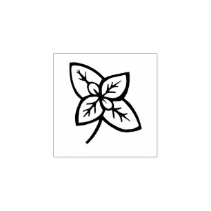 Basil Leaves Herb Gardening Vegetable Lino-cut Rubber Stamp