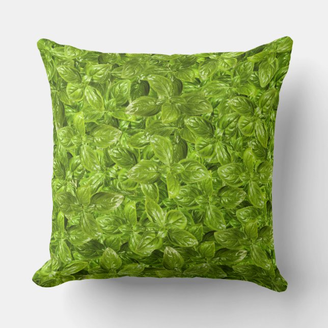 Basil Leaves Pattern Cushion (Front)