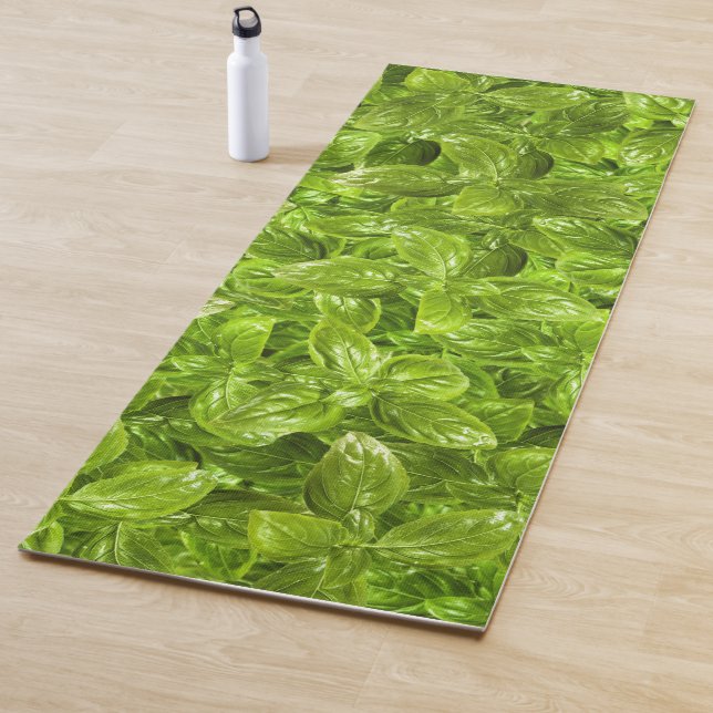 Basil Leaves Pattern Yoga Mat (In Situ)