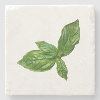 Basil Leaves Stone Coaster
