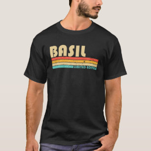 BASIL Name Personalised Funny Retro Vintage Birthd T-Shirt