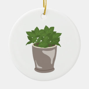 Basil Plant Ceramic Tree Decoration