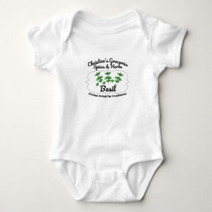 Basil spice jar. baby bodysuit