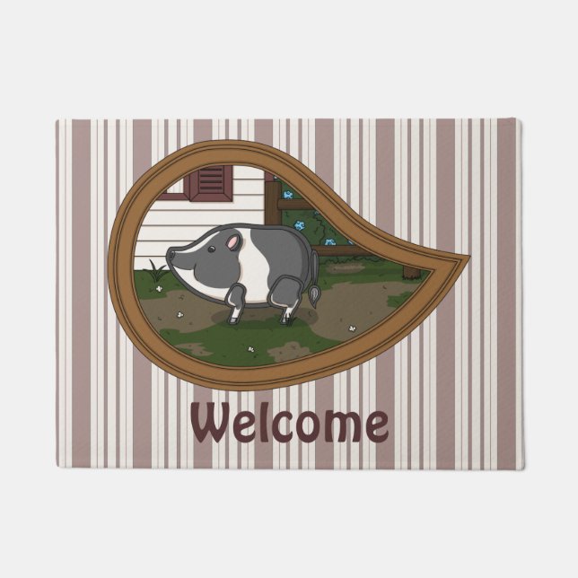 Basil the Pig Doormat (Front)