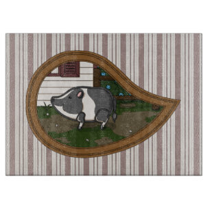 Basil the Pig Glass Cutting Board