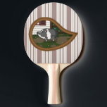 Basil the Pig Ping Pong Paddle<br><div class="desc">Basil the pot-bellied pig is a good natured paisley shaped friend who loves sniffing around the back yard for scattered pieces of air popped popcorn,  his favourite treat.</div>