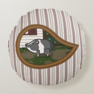 Basil the Pig Round Pillow