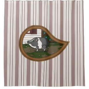 Basil the Pig Shower Curtain