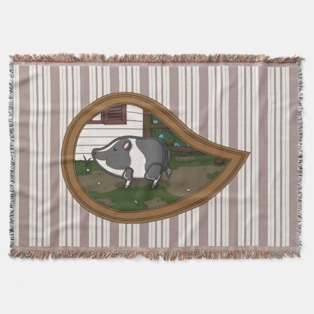 Basil the Pig Throw Blanket (Front)