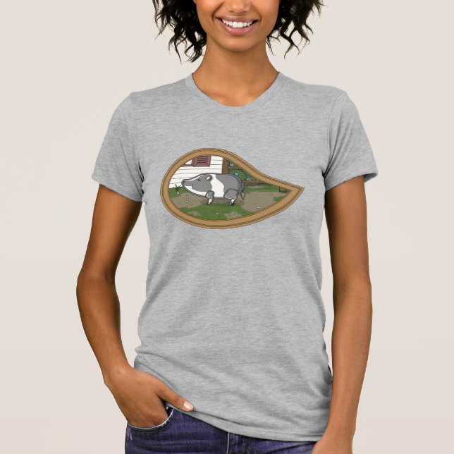Basil the Pig Women's Dark Shirt (Front)