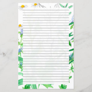Basil Thyme Herbs Lined Stationery Letter Writing