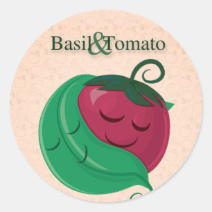 Basil & Tomato Classic Round Sticker