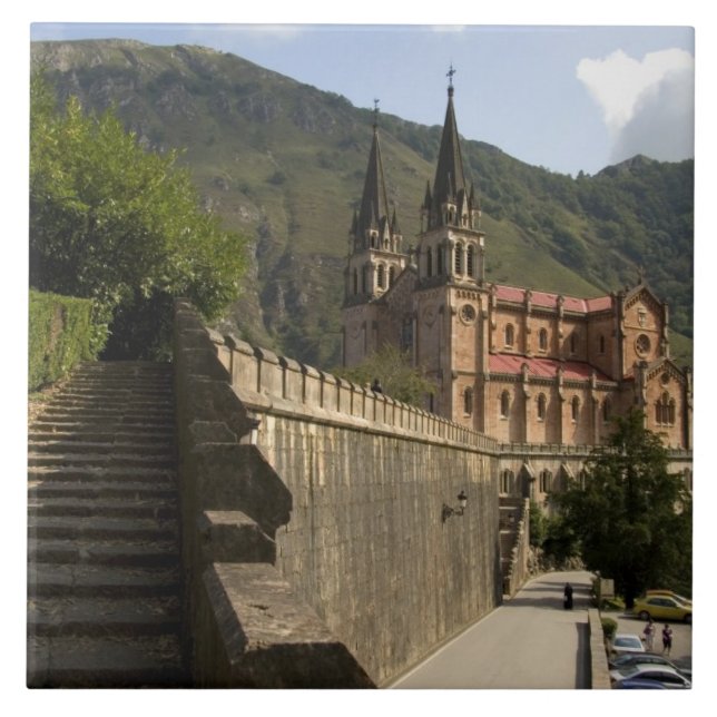 Basilica de Covadonga, northwestern Spain. Tile (Front)