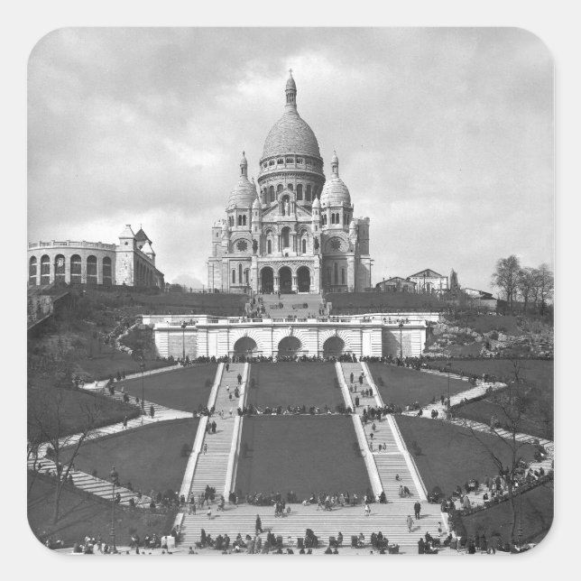 Basilica of Sacre-Coeur, Montmartre, 1876-1910 Square Sticker (Front)