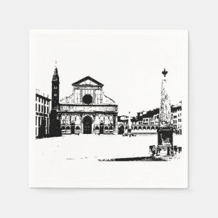 Basilica of Santa Maria Novella in Florence, Italy Napkin