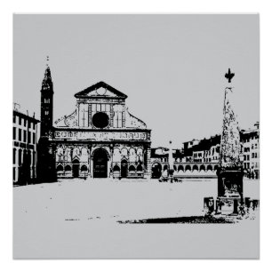 Basilica of Santa Maria Novella in Florence, Italy Poster