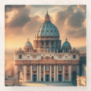 Basilica of St. Peter Italy Europe Travel Glass Coaster