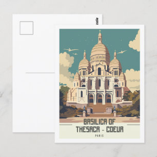 Basilica of Thesaca Coeur Paris Travel Place Postcard