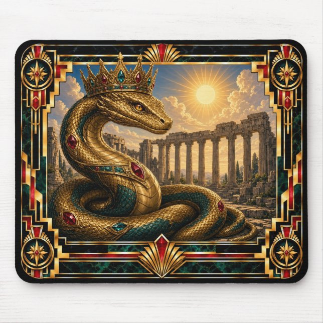 Basilisk, Art Deco Mythical Mouse Mat (Front)