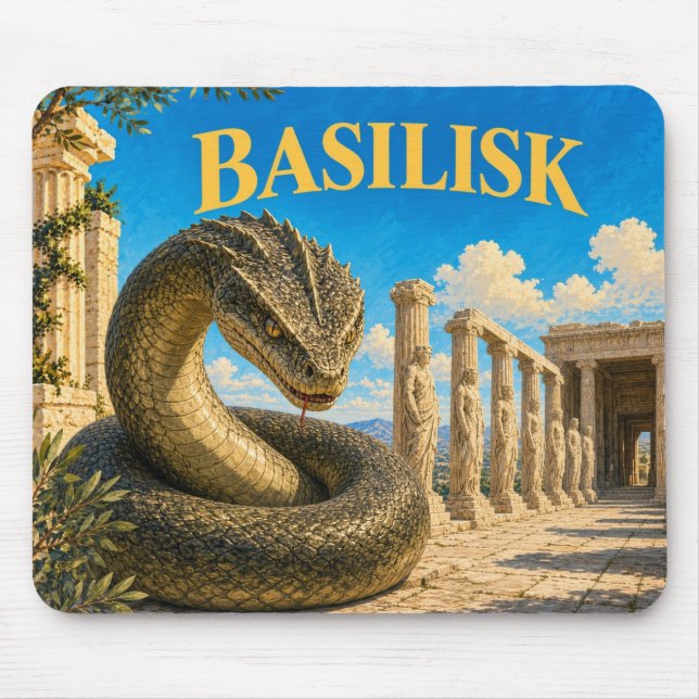 Basilisk, Gothic Fantasy Monster Mouse Mat (Front)
