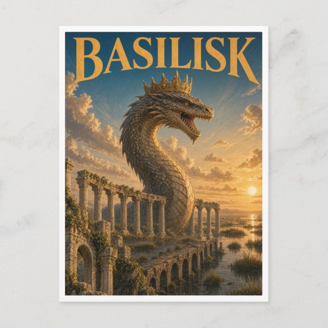 Basilisk, Gothic Fantasy Monster Postcard (Front)