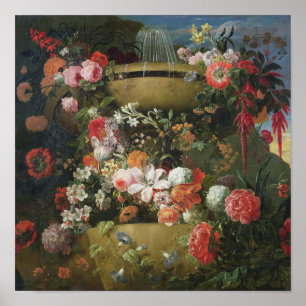 Basin and Flowers Poster