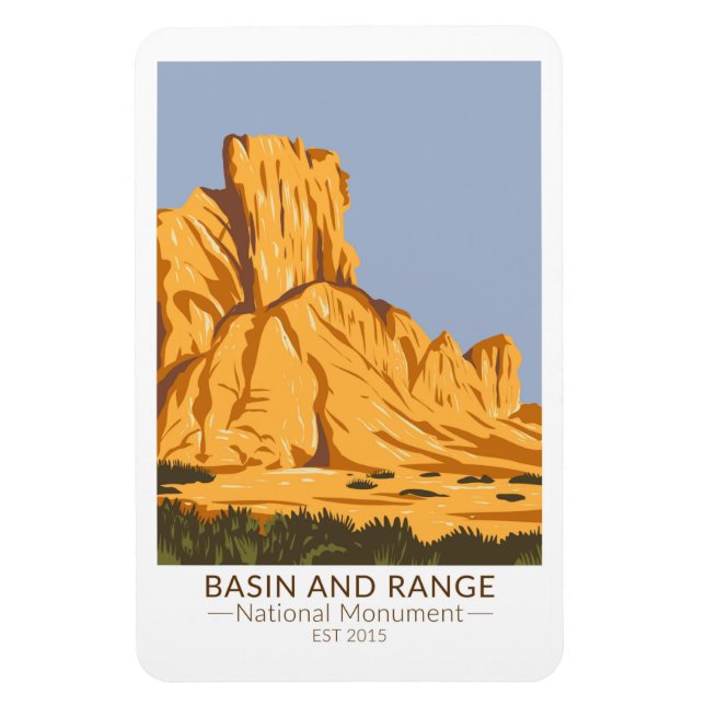 Basin and Range National Monument Nevada Vintage  Magnet (Vertical)