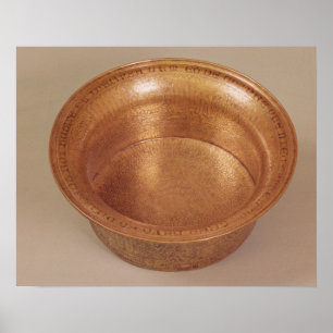 Basin decorated with geometric patterns poster