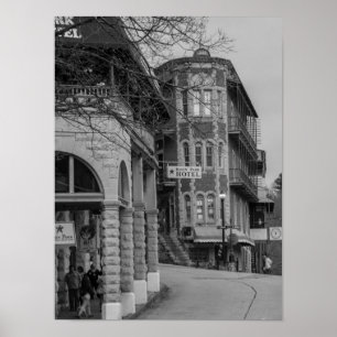 Basin Park And Flatiron Flats Grayscale Poster