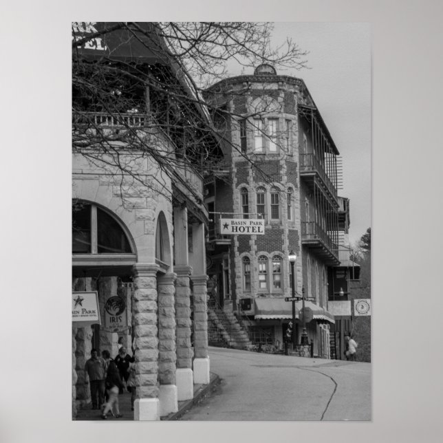 Basin Park And Flatiron Flats Grayscale Poster (Front)