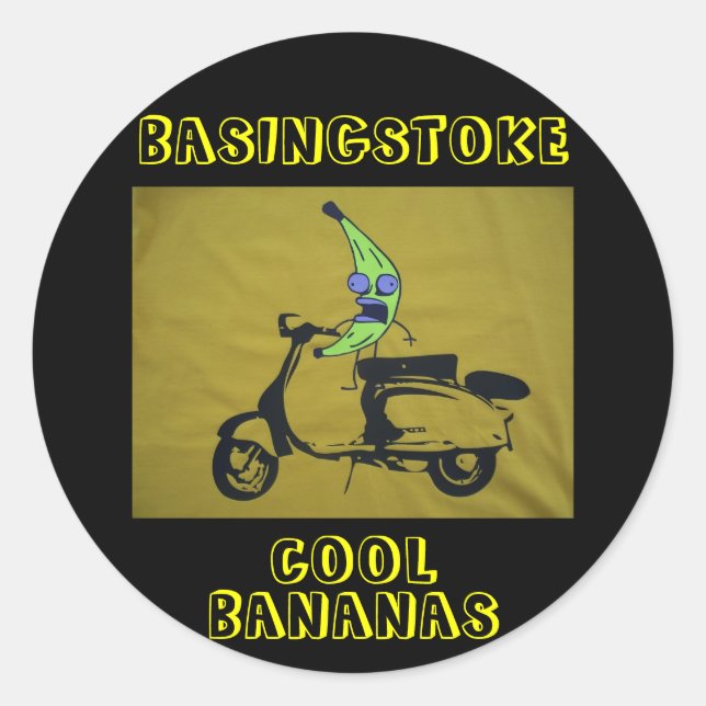 BASINGSTOKE COOL BANANAS CLASSIC ROUND STICKER (Front)