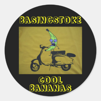 BASINGSTOKE COOL BANANAS CLASSIC ROUND STICKER