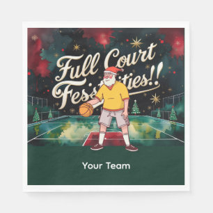 Basket ball Christmas themed with Name Napkin