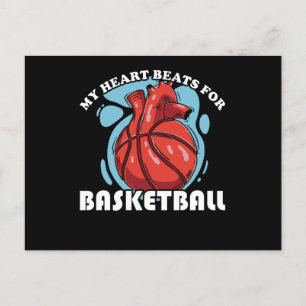 Basket Ball Heart Beats For Basketball Gift Postcard